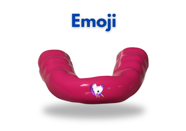 Emoji example on a mouthguard